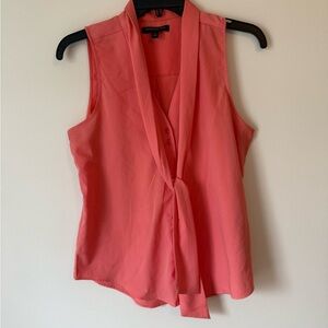 Banana Republic Pink Sleeveless Tie Front Blouse